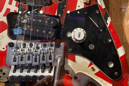 Close up of the Volume control on an Eddie Van Halen inspired FrankenStrat build